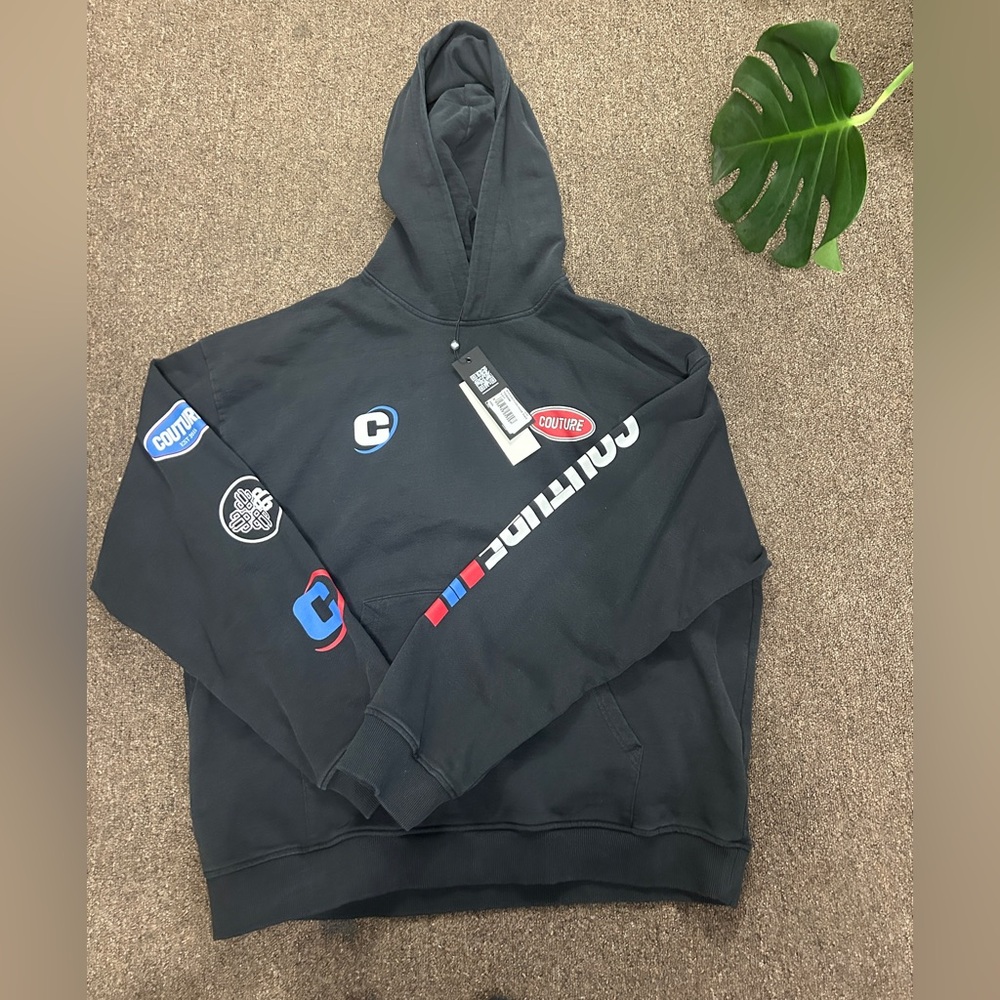 The Couture Club Black Graphic Hoodie for Men